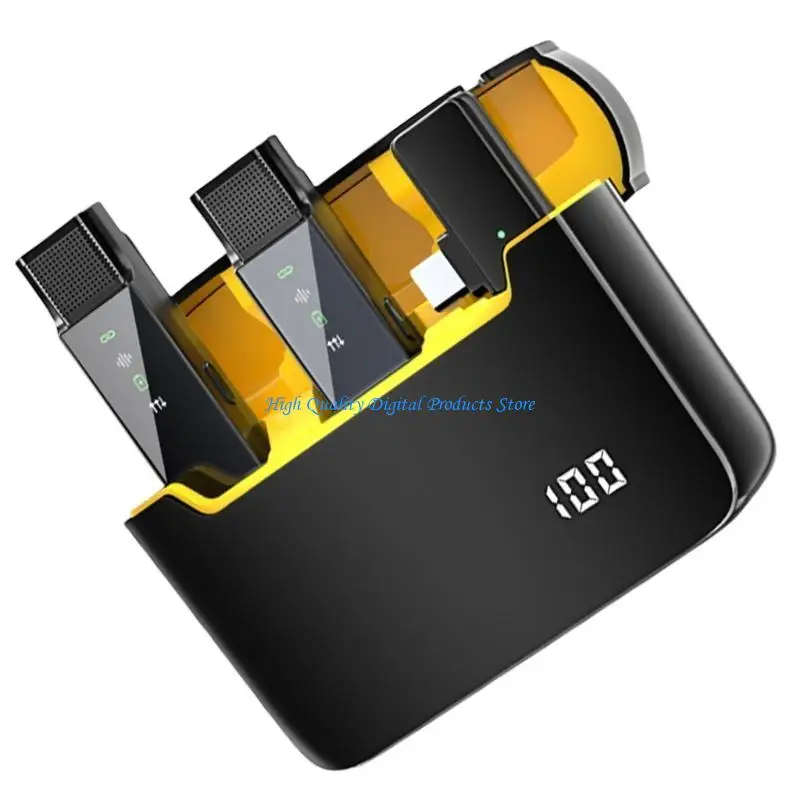 

U2JE Wireless Lavalier Microphones for Mobile Streaming USB C Lapels Mic Case