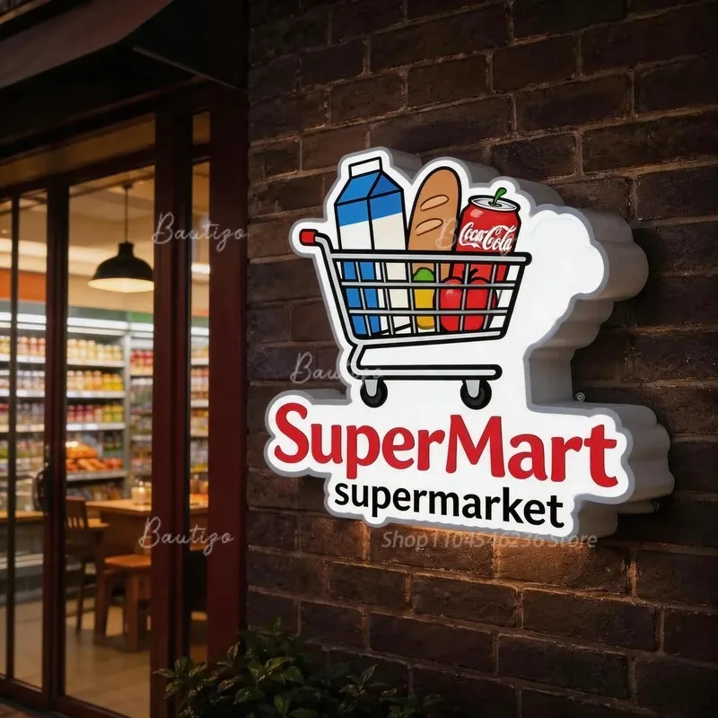 Custom Led Neon Sign Business Illuminated Logo for Supermarket Advertising Light Board Personalized Wall Decor Acrylic Signs