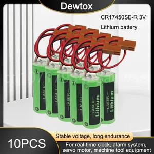 10pcs CR17450SE-R 3V CR17450 17450 Fanuc Li-ión Reemplazo de batería para Sonyo A98L-0031-0012 A02B-0200 con enchufe marrón 12 mejores ventas CR17450 - №11