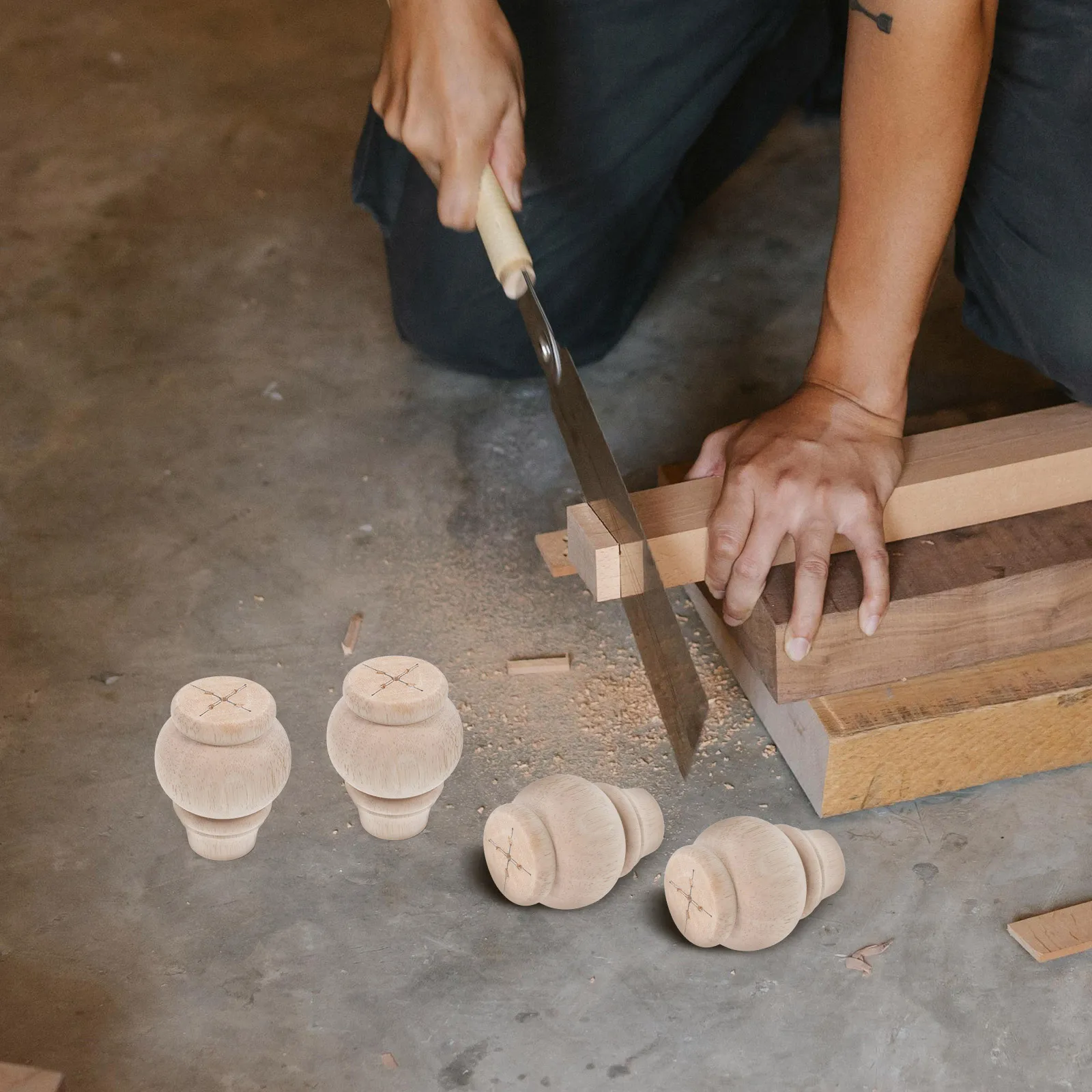 

4Pcs Wood Furniture Legs Unfinished Stable Cabinet Feet Replacement Sofa Couch Chair Table Feet Wood Furniture Legs