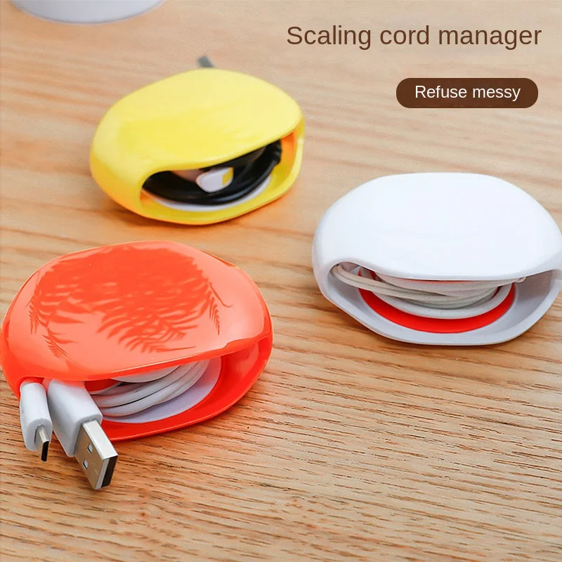 Portable Cable Storage Organizer Automatic Cable Winder Headphone Earbuds Holder Case Charging Line Headset Data Line Keeper