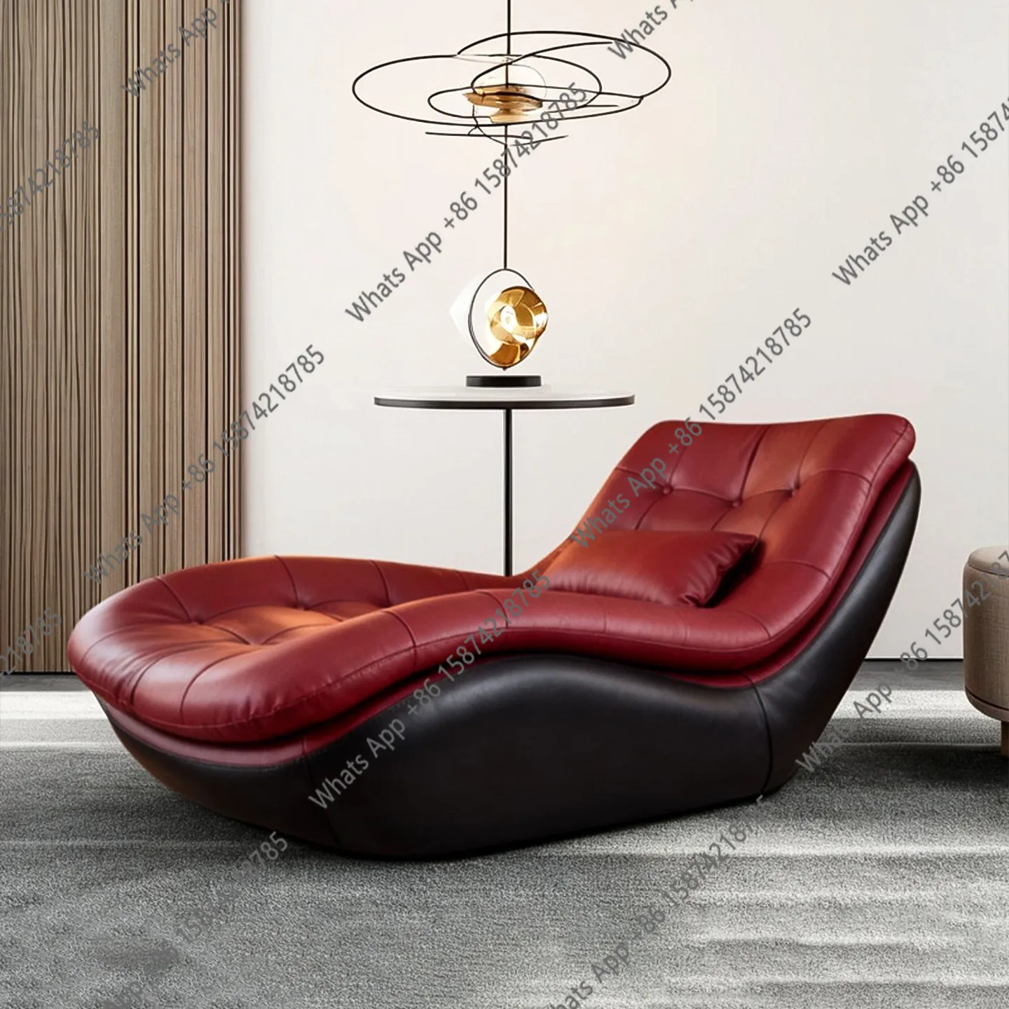 

Light luxury minimalist leisure chair sofa leather reclining and sleeping living room simple high-end single reclining chair