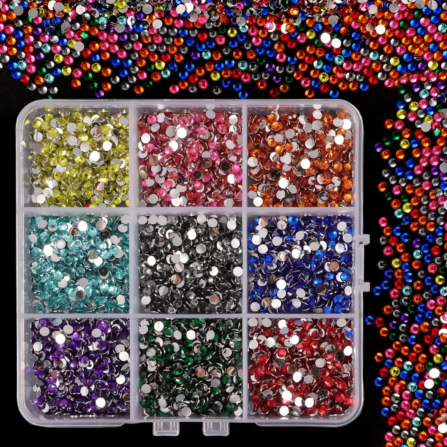 4500 Stück Diamanten für Bastelarbeiten, 3mm Kristalle Strass, Flache Glitzer-Edelsteine Nagel-Diamanten Strass für Kleidung Accessoires DIY