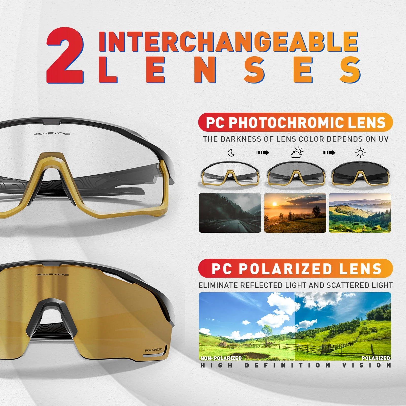 

Kapvoe Photochromic Sunglasses for Men Bike Glasses Mens MTB Mountain New Bicycle Goggles Eyewear Women Sports UV400 Cycling