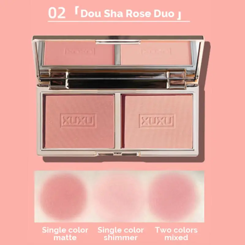 Face Blusher Face Contour Blush Cheek Rouge Face Makeup 2 Color Blush Palette Gentle Face Pigment Rouge Natural Cheek Tint Blush