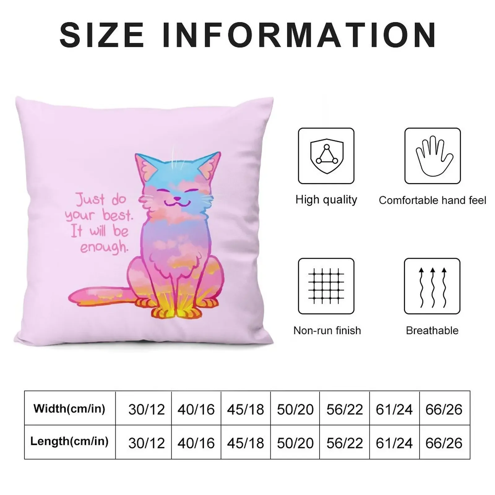 Your Best Is Enough Sunset Cat Throw Pillow Decorative Pillow Covers For Sofa pillow cover christmas