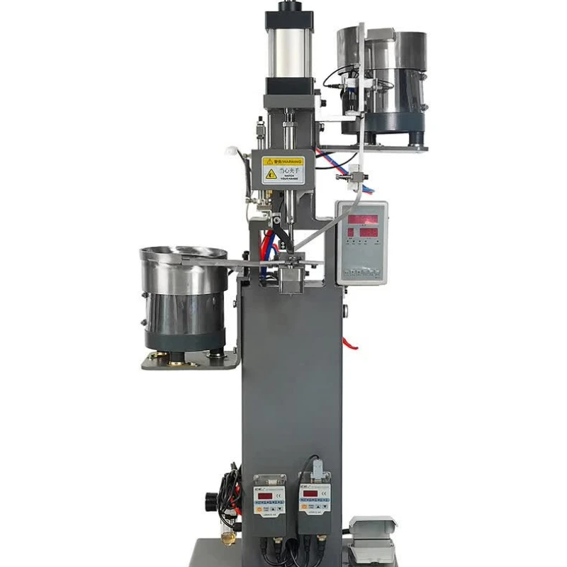 Automatic rivet machine Pneumatic semi-hollow automatic nail feeding Hardware shelf rivet machine Fabric tote bag riveting machi
