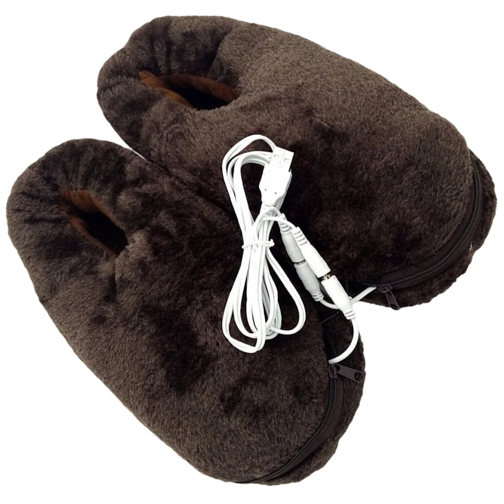 

USB Heated Shoes Electric Foot Warmer Mini Heater Winter Supplies Slippers Quick Heat Comfortable Warm Keeps Feet Cozy