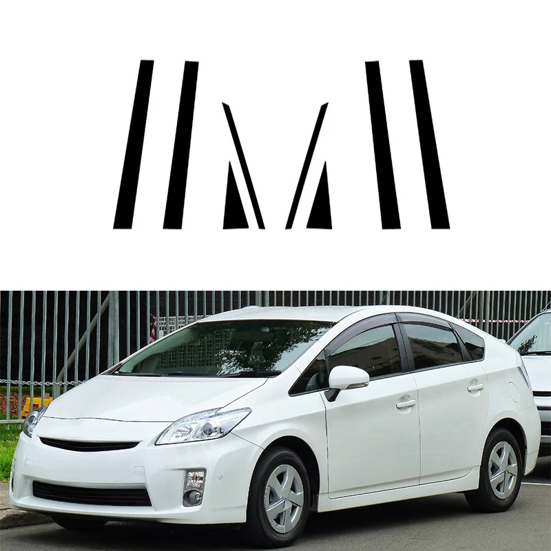 

8 шт. черные стойки, подходят для Toyota Prius 2010 2011 2012 2013 2014 2015, молдинг двери, окна, накладки, декоративная наклейка