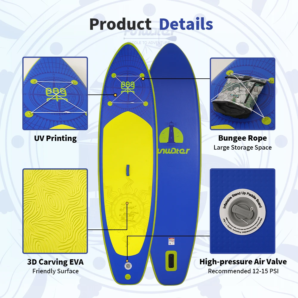 FunWater 350*87*15cm Sup Board Inflatable Surfboard Stand Up Paddle Board Inflatable Sup PaddleBoard with Accessories