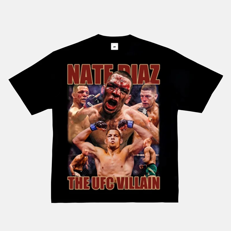 2024 New Fashion Oliveira Oliveira T-shirt UFC Printed Short Sleeve American Vintage Small Neckline Fighting Top Vintage