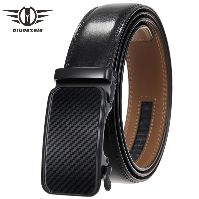 

Plyesxale High Quality Luxury Brand Famous Men Belts Automatic Buckle Genuine Leather Belts for Men Designers Jeans Strap G1245