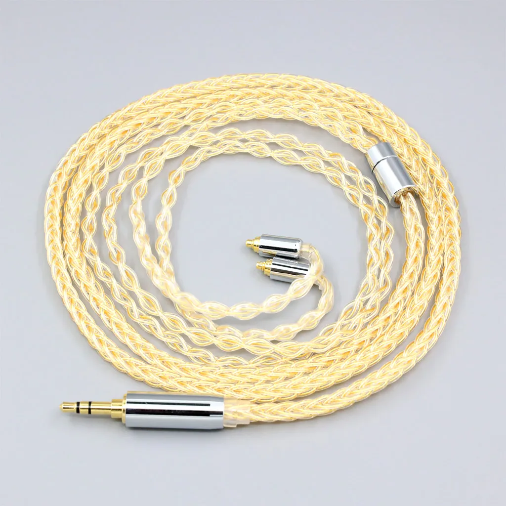 LN008435 8 Core 99% 7n Pure Silver 24k Gold Plated Earphone Cable for Final E5000 E4000 Creative AURVANA TRIO