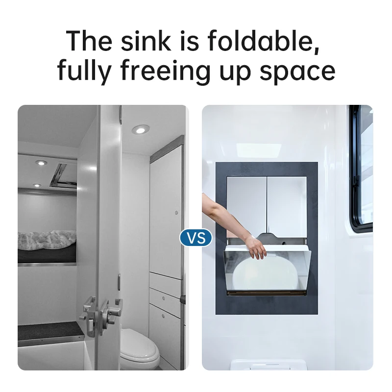 GuangRun Factory Price Easy to Install Lightweight Modern Flexible Acrylic Folding Sink for RV Interior Accessories view 5