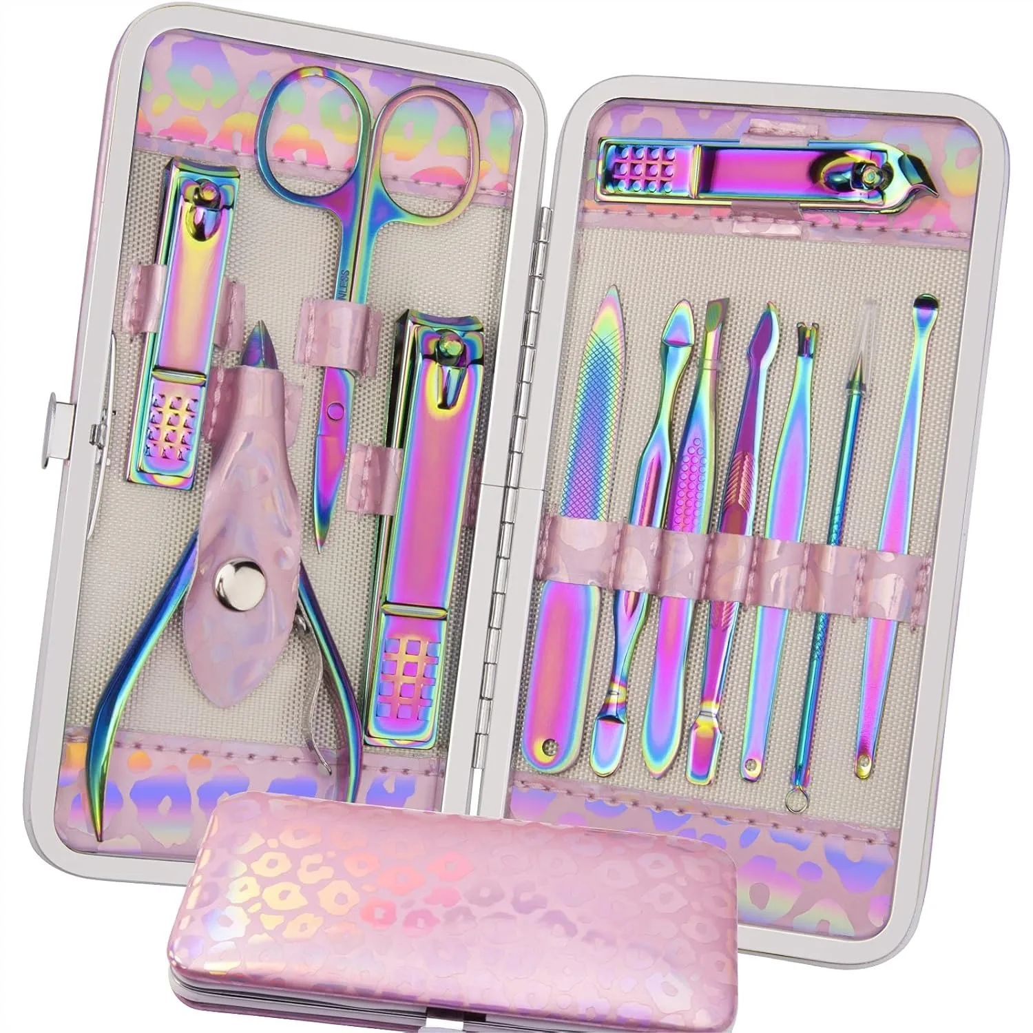 

Manicure Set Nail Clippers Pedicure Kit - 12pcs Stainless Steel Nail Care Tools for Hands Feet Facial, Professional Kit with