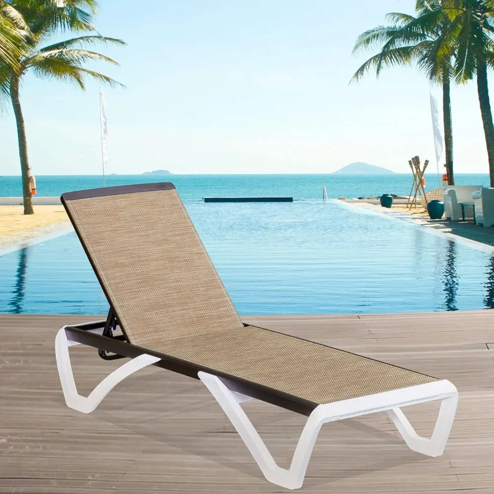 

Outdoor Recliners, Adjustable Aluminum Patio Lounge,Plastic Pool Lounge Chair, Outdoors Garden Loungers