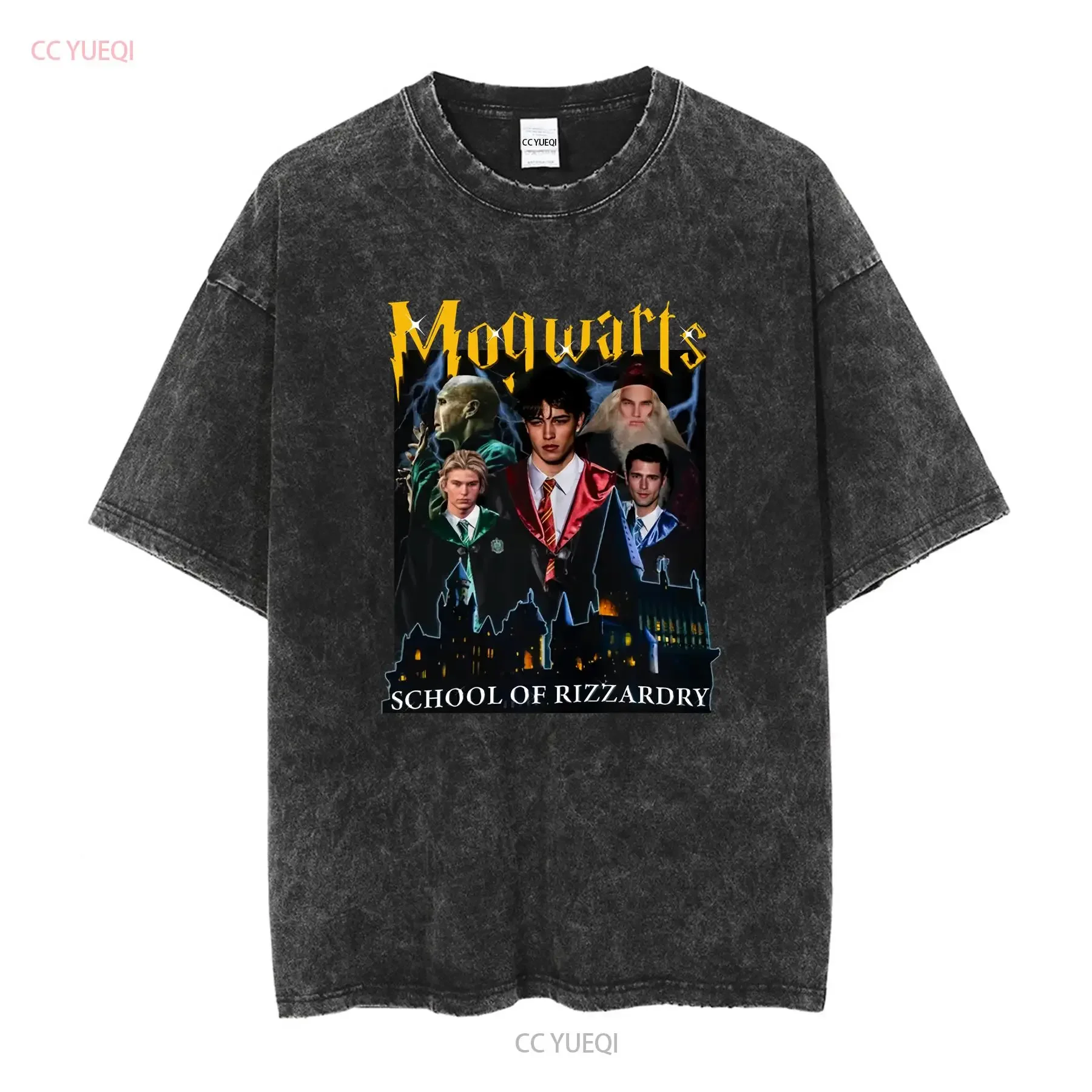 Mogwarts School Of Rizzardry T Shirt Merch For Fans All Sizes long or short sleeves vintage Washed streetwear Soft Comfortable