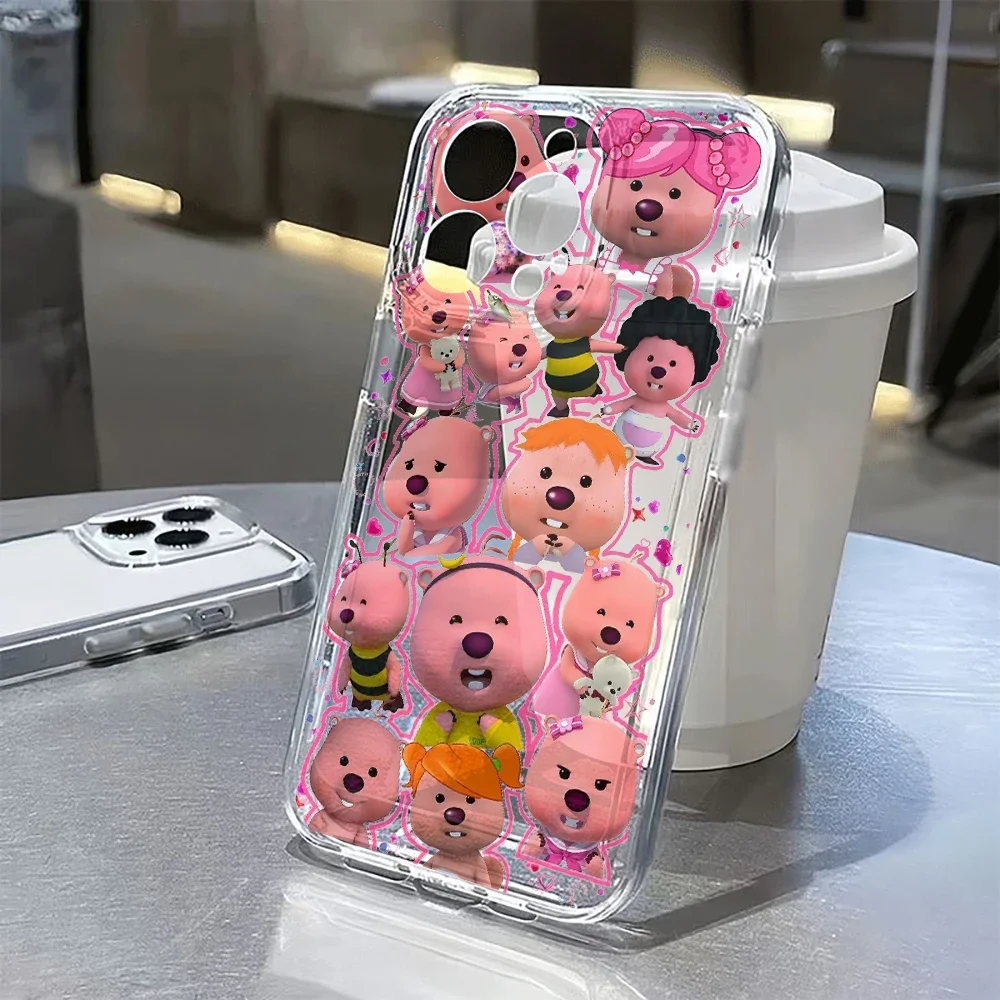 Pink Beaver Loopys Phone Case for iPhone 16 15 14 Plus 13 12 Mini 11 iPhone16 iPhone13 Pro Max X Xs XR 7 8 Clear Soft Cover