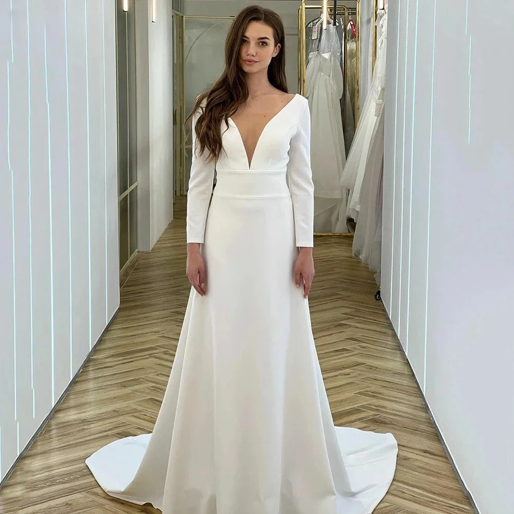 vestidos de novia マーメイドウェディングドレス オフショルダー スイープトレイン サテン ブライダルガウン ボヘミアンビーチ プリンセスローブ マリー 2024