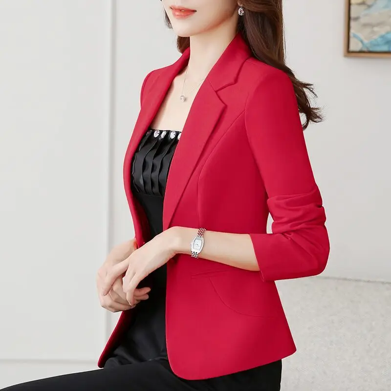 Suit female spring and autumn style fashion self-cultivation casual ladies Regular  Single Breasted Solid color one button