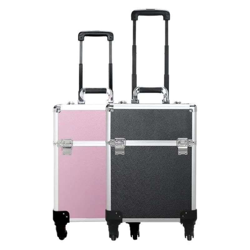 Makeup Box Large Capacity Rolling Case Professional Onset Artist Storage Lockable Tool Box for Nail Tattoo Artists Makeup Box view 5