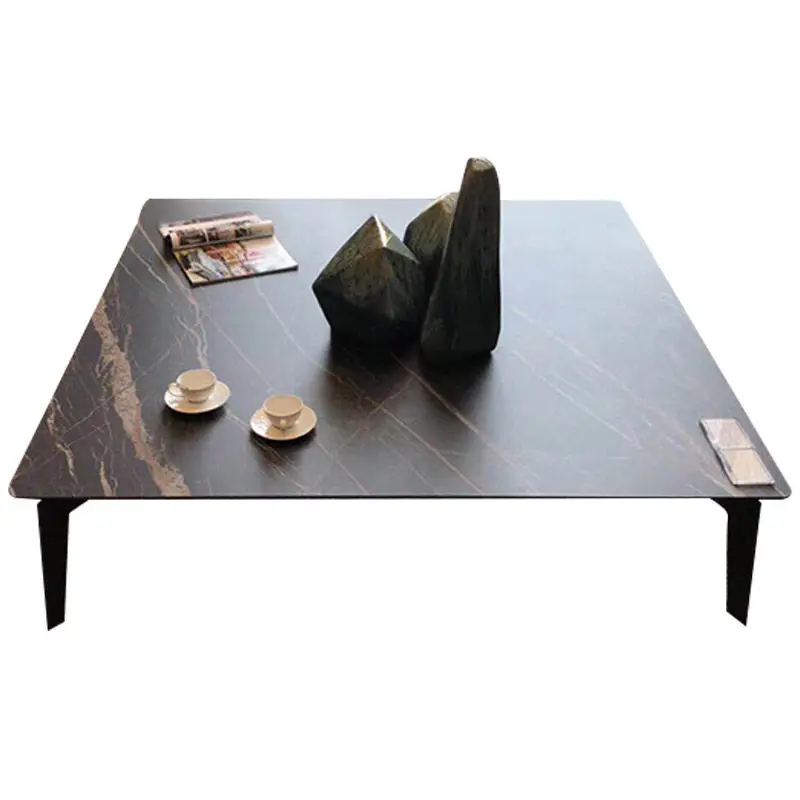

Rock slab coffee table Italian minimalist household small apartment living room square coffee table side table