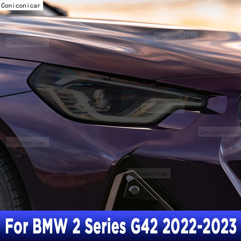 

Для BMW 2 серии G42 2022-2023 Автомобильная внешняя фара Защита от царапин передняя лампа ТИНТ фотолампа аксессуары для ремонта крышки