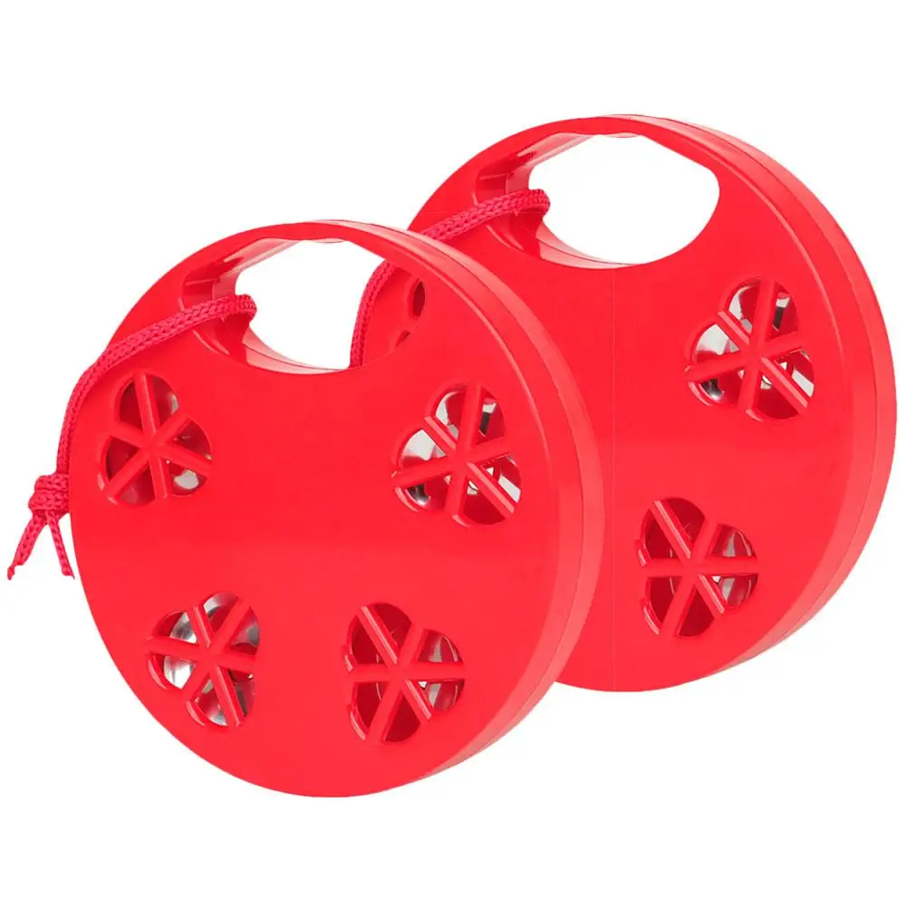 

2Pcs Plastic Tambourine Handheld Drum Bell Kids Musical Instrument Toy for Early Education Learning Toddler Percussion