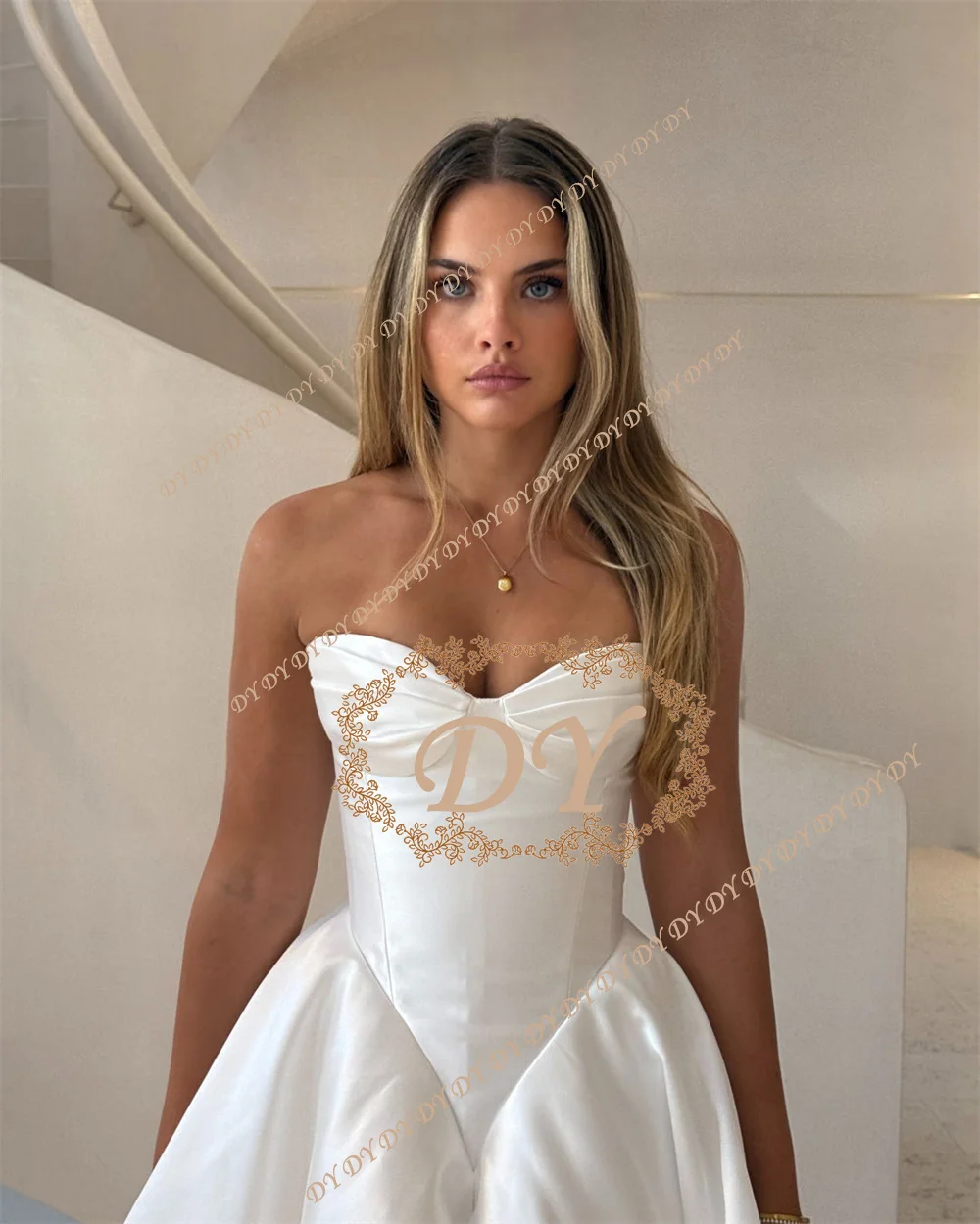 Simple Soft Wedding Dresses A Line Woman's Sexy Fluffy Sweetheart Bride Gowns Backless Sleeveless Vestidos De Noche Customized