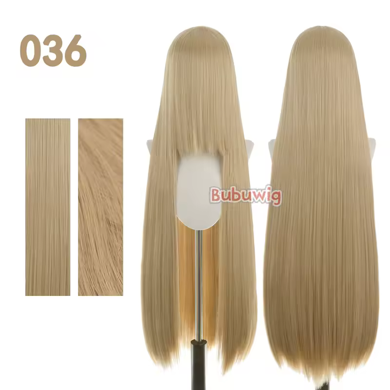 Bubuwig Synthetic Hair 100cm Long Straight Pure Color Cosplay Wigs Over 100 Colors Black White Red Blue Brown Wig Heat Resistant - Image 20