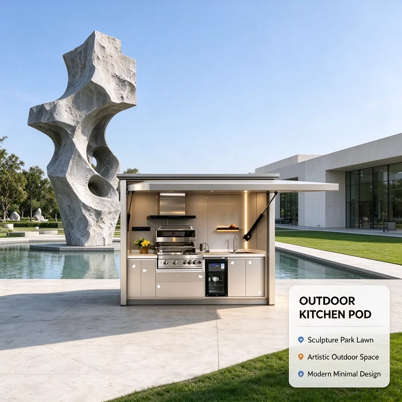 Modular Outdoor Kitchen BBQ Island Grill Station Stainless Steel Cabinet Sink Fridge Patio Beverage Cart