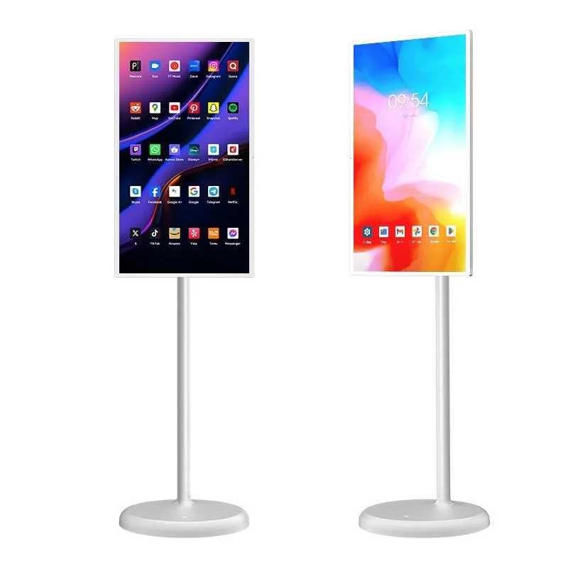 Smart Interactive TVs 21.5/24/27/32 Inch Portable Battery Operated Monitor Wireless Moveable for TikTok YouTube Content Viewing