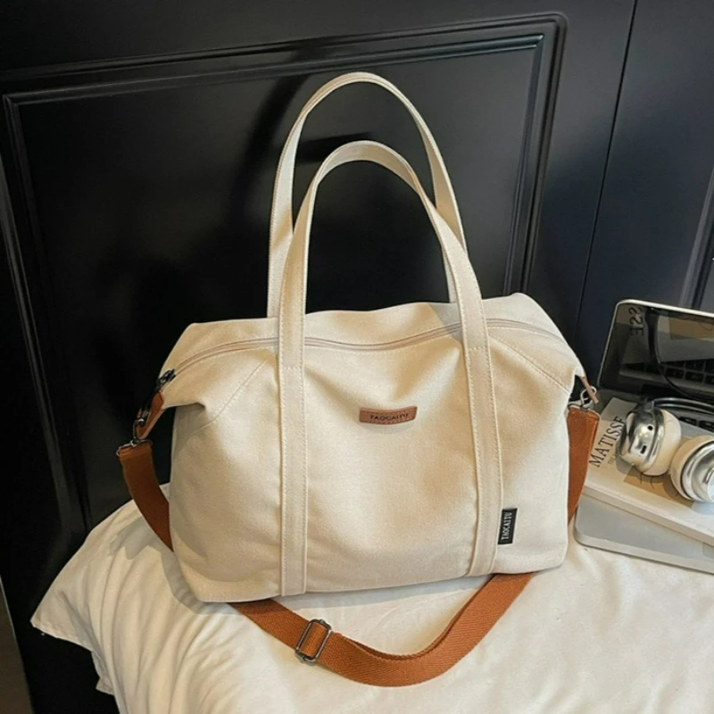 

Холщовая сумка через плечо в японском стиле, женская модная сумка через плечо большой вместимости, удобные и универсальные текстурные сумки для путешествий