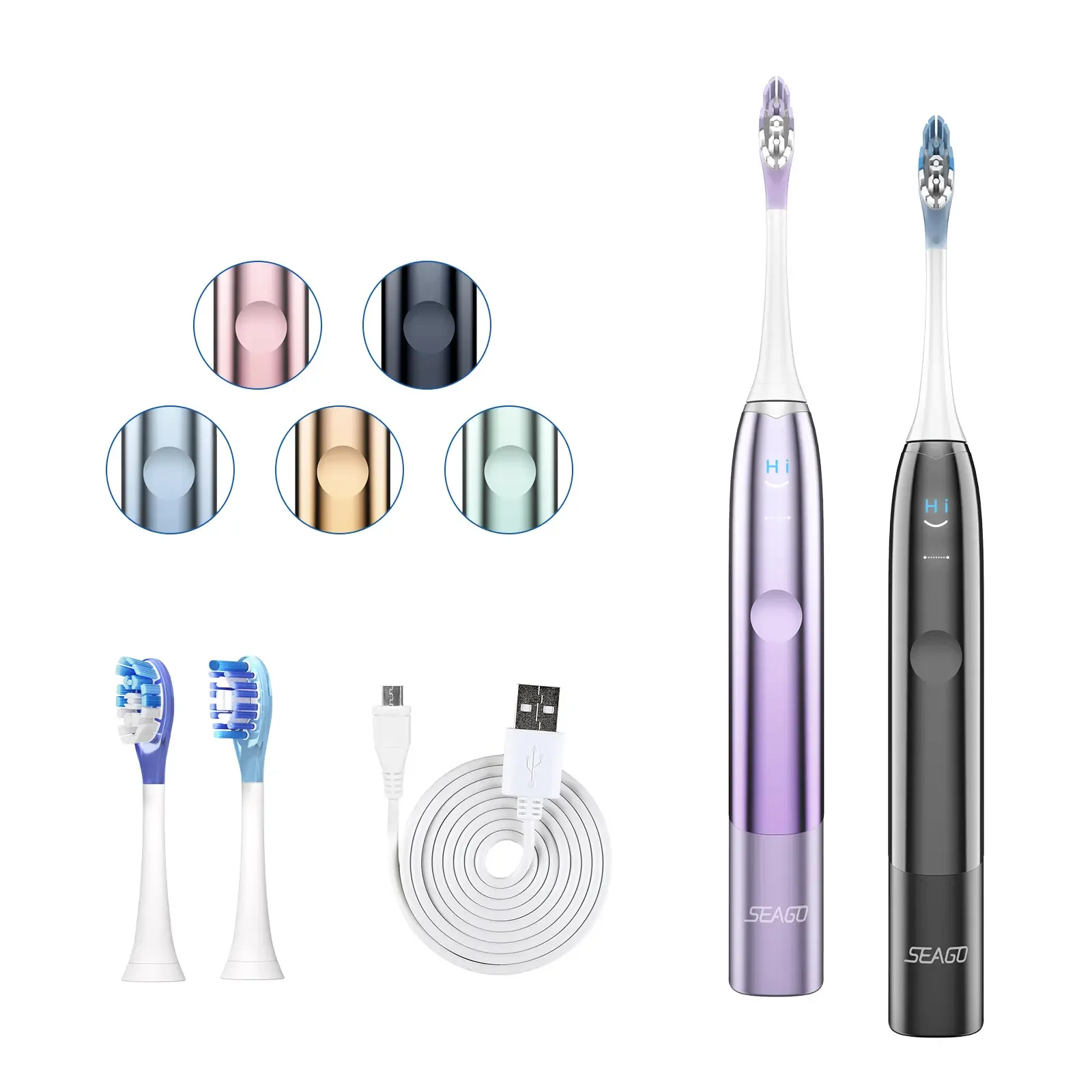 SG2773 2024 LED Display Sweep Vibration Rechargeable Pressure Sensor Electric Sonic Toothbrush for adults