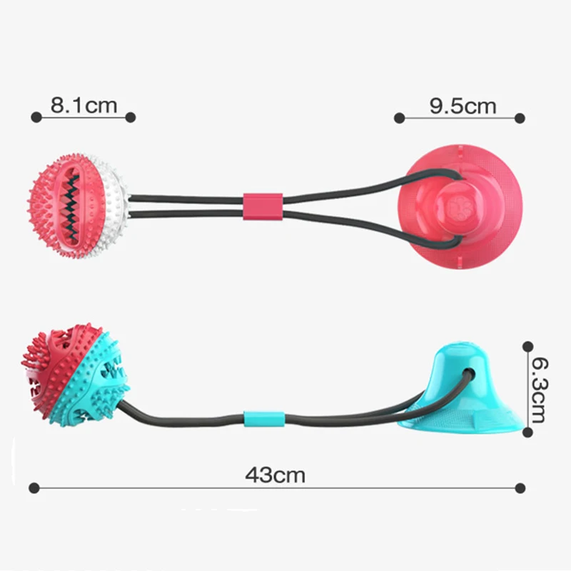 Dog Toys Large Dog Ball Toys Suction Cup Ropes Interactive Leaking Slow Feeder Chew Toy Toothing Clean Golden Retriever