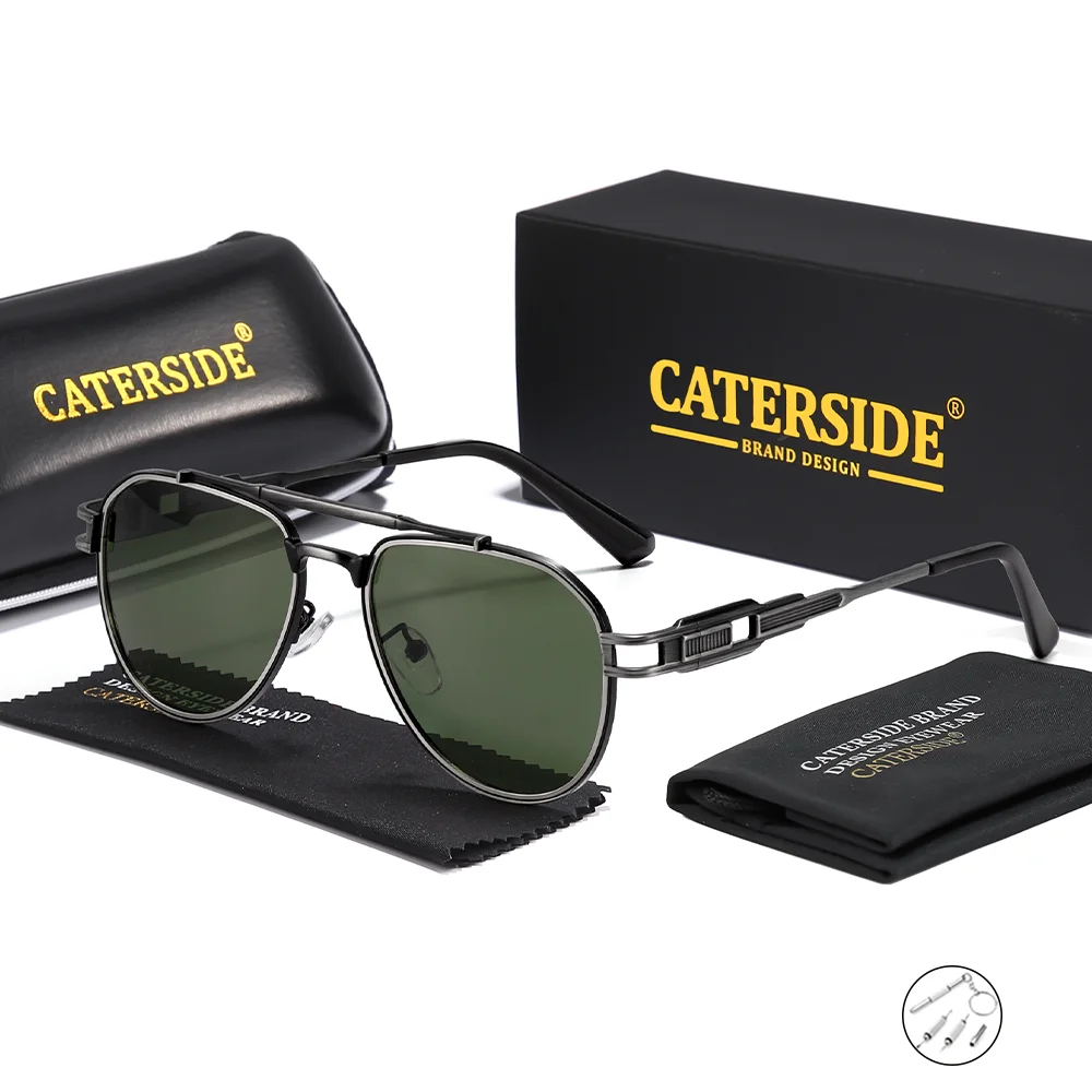 CATERSIDE Damen Optische Sonnenbrille Polarisierte Brillen Herren Private Anpassung Quadratische Linse Retro Suneyeglass UV400 – Detail 14