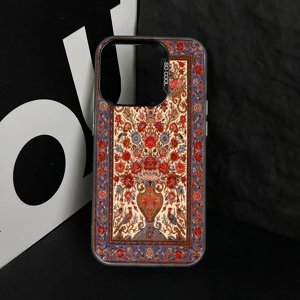 حافظة بنمط تصميم مزهرية لهاتف iPhone17 16 15 14 13 12 11 Pro/ Max/Plus غطاء خلفي مقاوم للصدمات ومضاد للبصمة