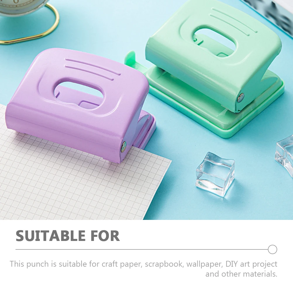 2Pcs Manual Loose Leaf Hole Puncher Two Hole Punch Compact Paper Puncher for Office School Book Binding DIY Adjustable Punch