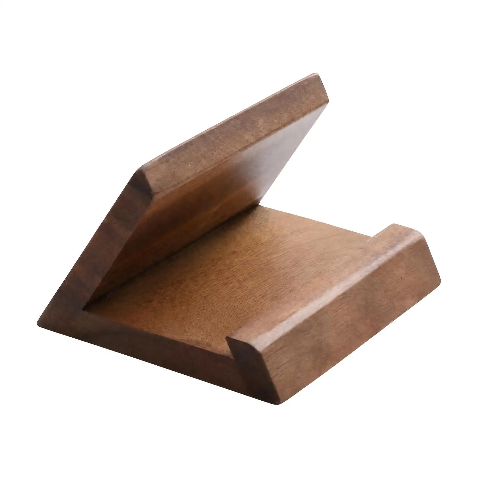 Walnut Wood Book Display Stand for Reading Cookbook Smartphone Tablet Angled Back Support Desktop Book Holder