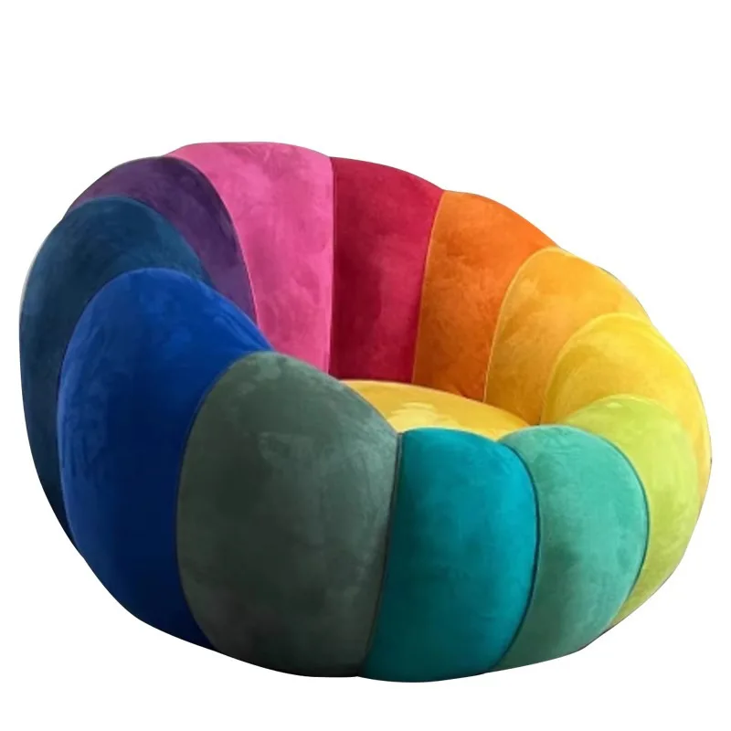 Compressed Rainbow Sofa Dopamine Color Internet celebrity Living Room Rainbow Petals Single Chair Reading Corner Bedroom Balcony
