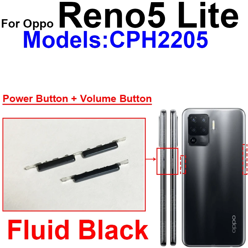 Power Volume Side Buttons For OPPO Reno 5 Pro Plus 5 Lite 5F 5Z 4G 5G On Off Power Volume Up Down Switch Key Parts