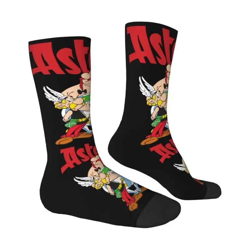 Novelty Printing Asterix And Obelix With Idefix Socks for Women Men Stretch Summer Autumn Winter Manga Crew Socks