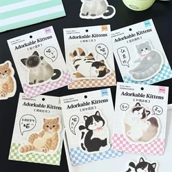 30sheet Cute Cartoon Kitten Memo Pad Lovely Anime Cat Scrapbooking Memo Pad Portable Stationery Notepad Kawaii Sticky Note