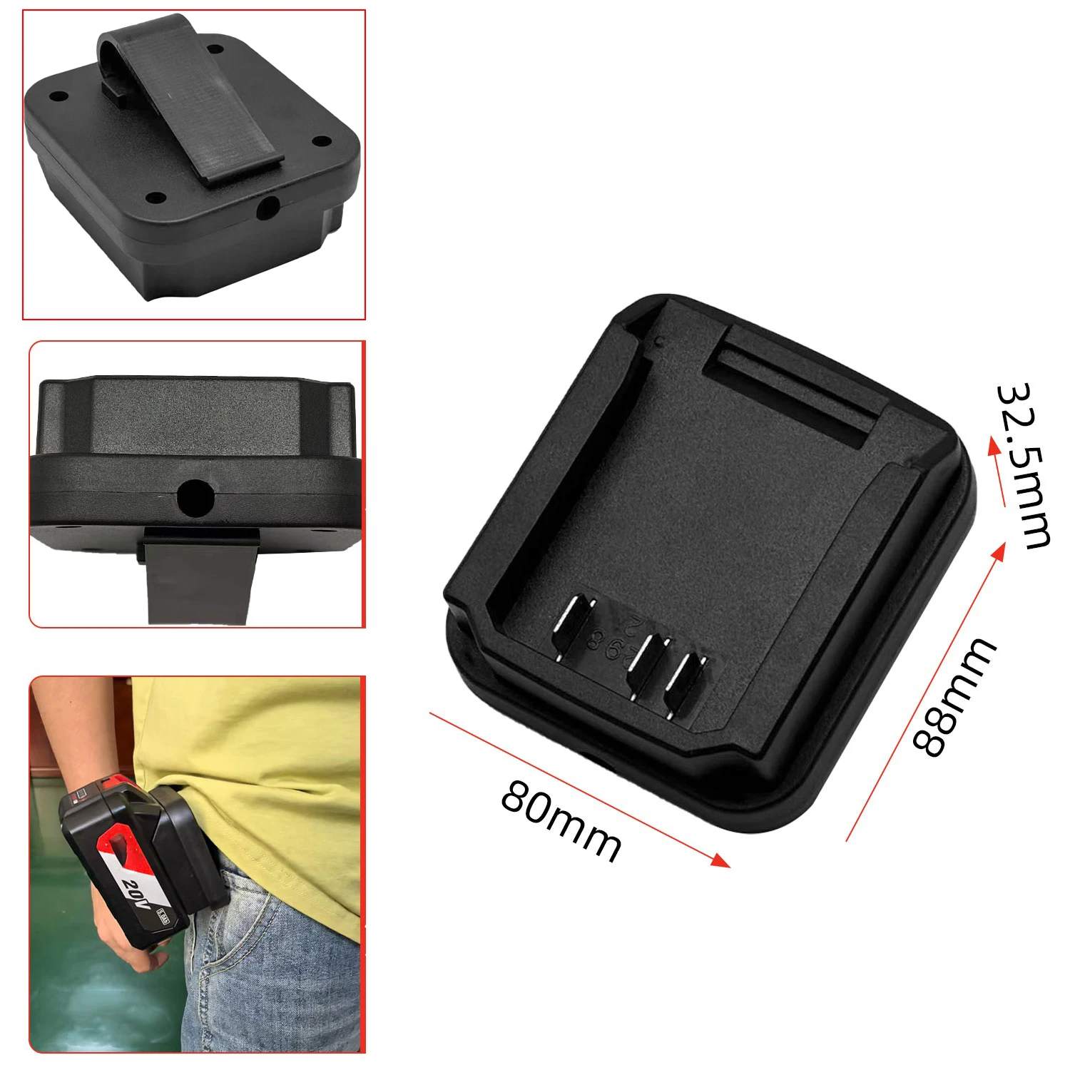 Automotive Repair Balck Converter For Dongcheng 298 Fast Charging Battery Adapter Appliance Thickened Copper Wire Compact Design