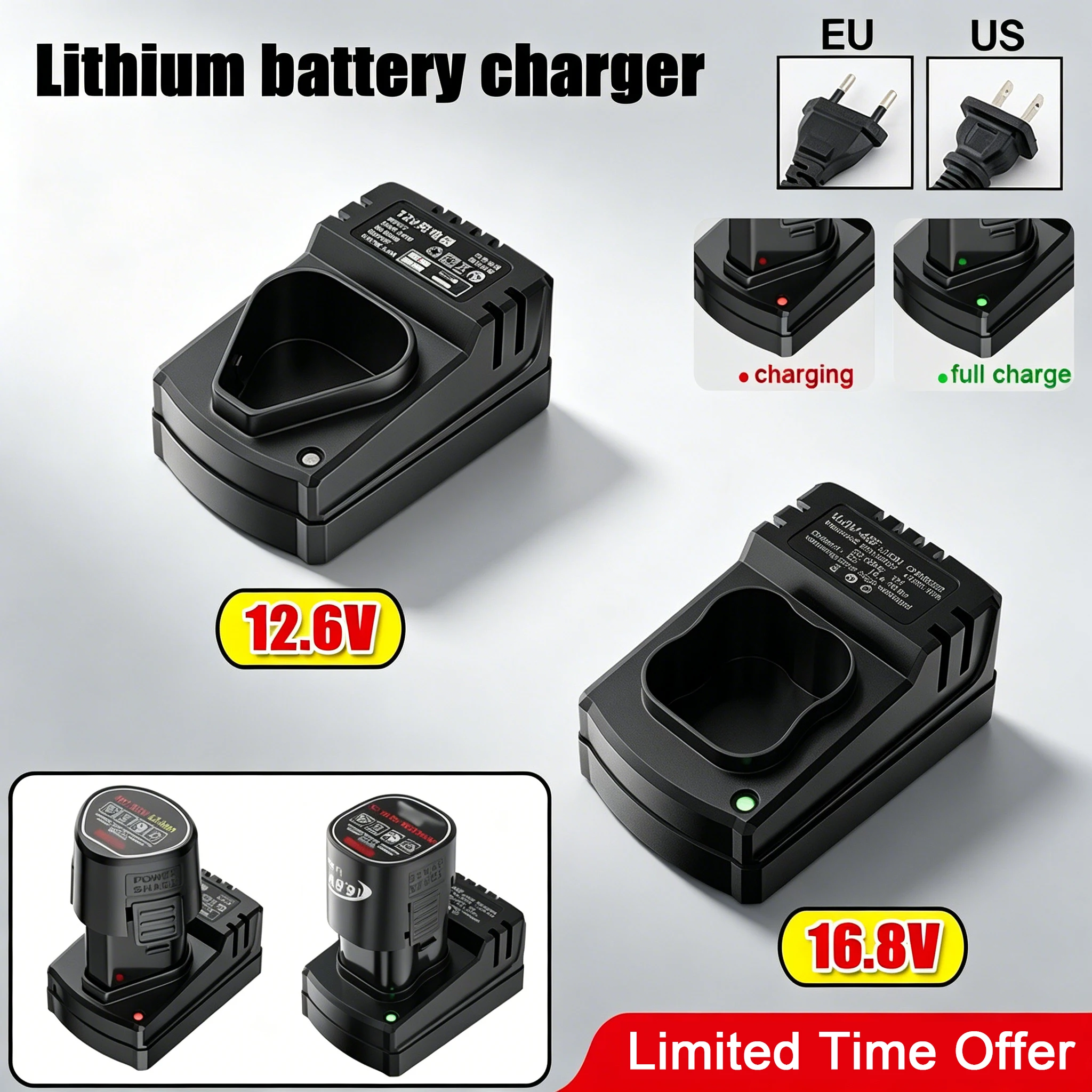 12.6V 16.8V Electric Drill Charger Li-ion Rechargeable Charger Portable Rechargeable Lithium Drill Air Tool Accessories