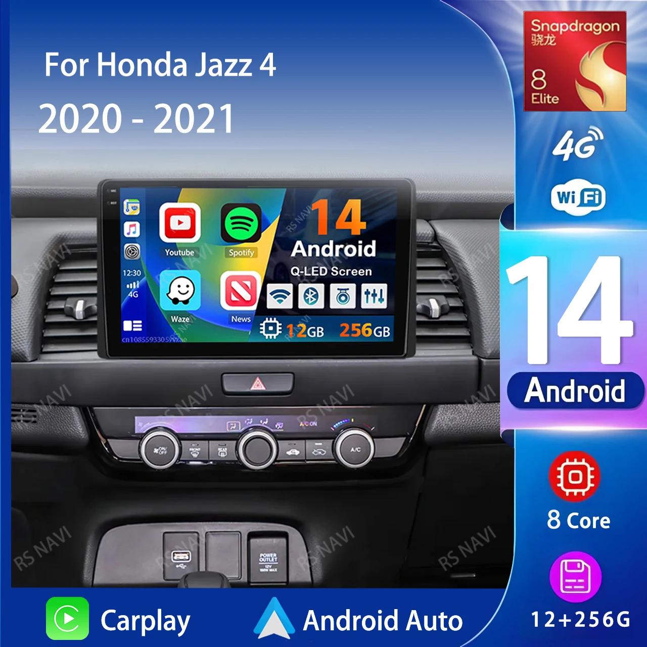 

Android 14 Carplay Auto 2K Screen Car Radio Multimedia Player For Honda Jazz 4 2020 - 2021 Autoradio GPS Stereo 2din Head Unit