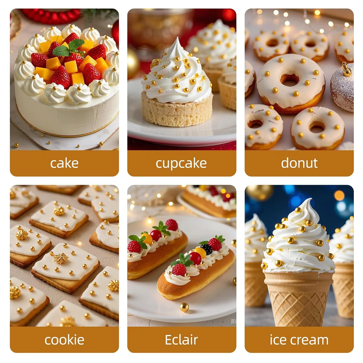 Bunte Perlenstreusel, Kuchendekoration, verschiedene Größen zum Backen von Kuchen, Cupcakes, Keksen – Muttertags- und Geburtstagsparty-Zubehör, 130 g/4,58 Unzen – Detail 6