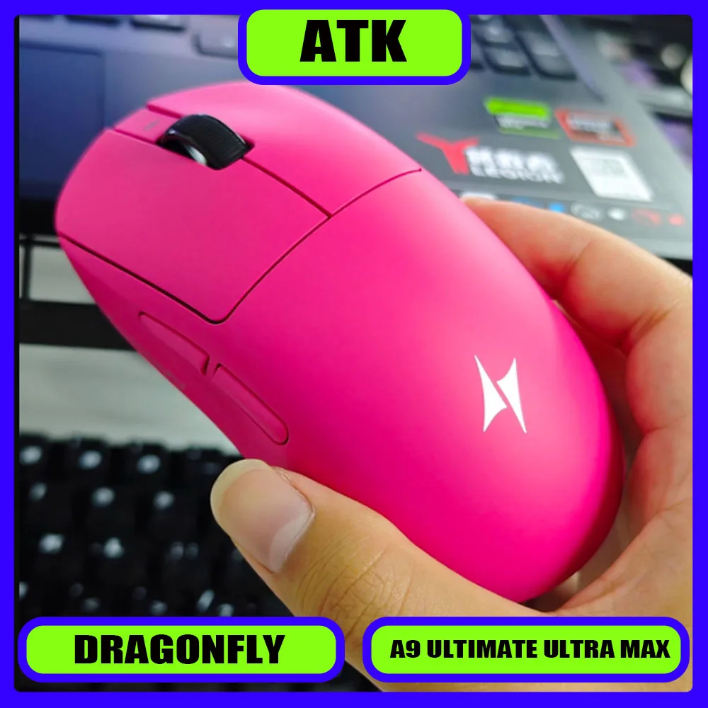 

ATK Dragonfly A9 Ultimate Ultra MAX Wireless Mouse Ergonomic PAW3395Ultra/PAW3950Ultra TTC Golden Wheel Gaming E-sports Mouse