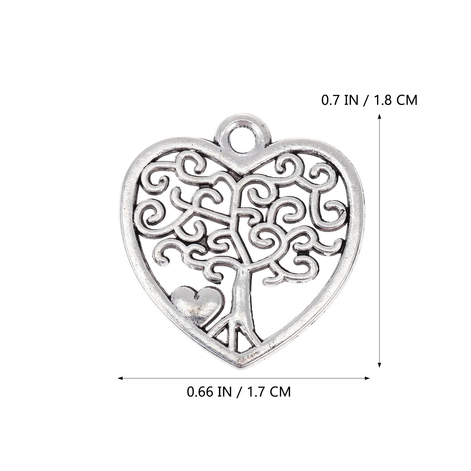 50 Pcs Pendant Vintage Heart Charms Obx Jewelry Allow Tree Pendants Decor Drop Earrings Accessories