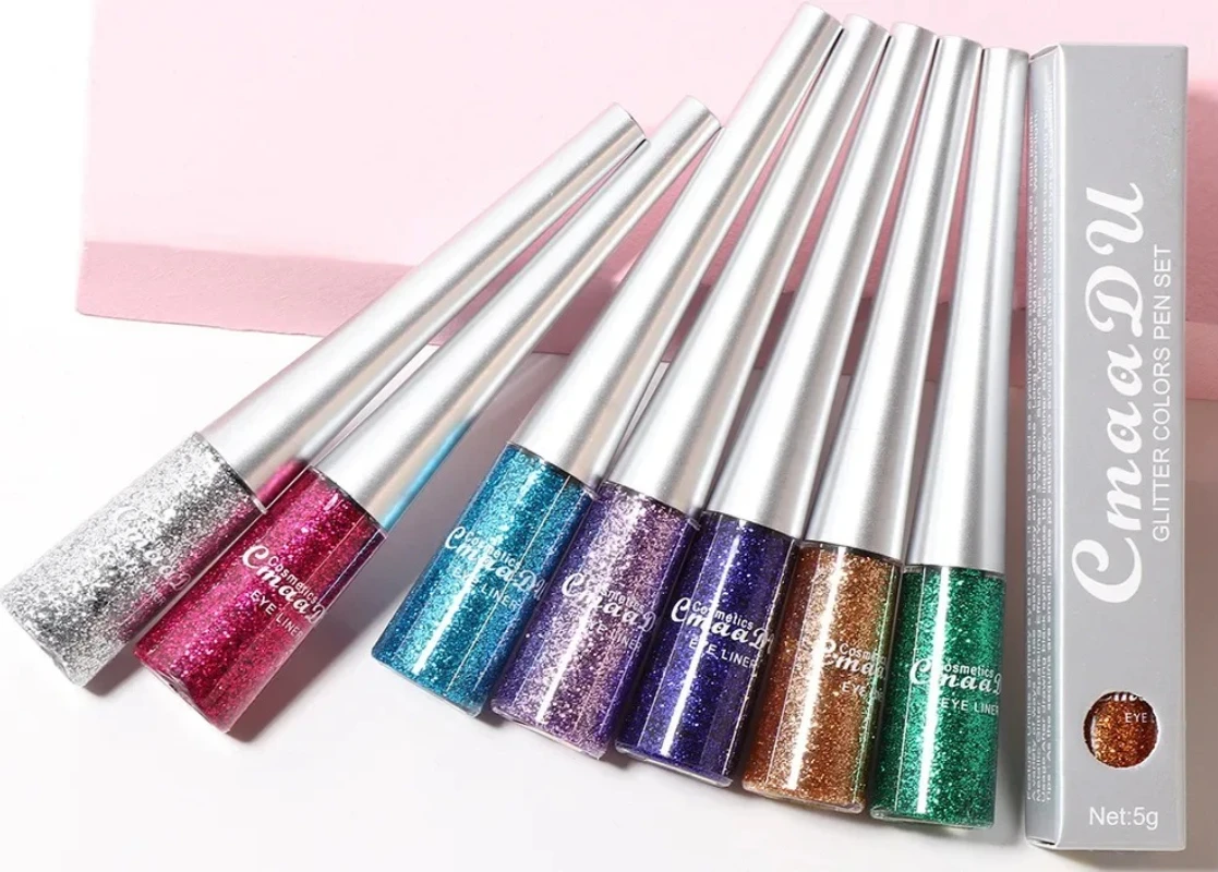 

Best-Selling CmaaDu Rich Colour Dazzle Shadow Liquid Eyeliner Make up Minerals Long-Wearing Metallic Glitter Eye liner Cosmetics